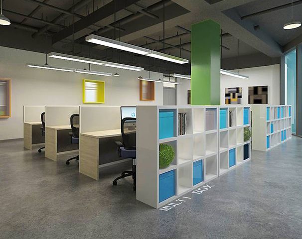辦公室員工區域裝修設計實景圖